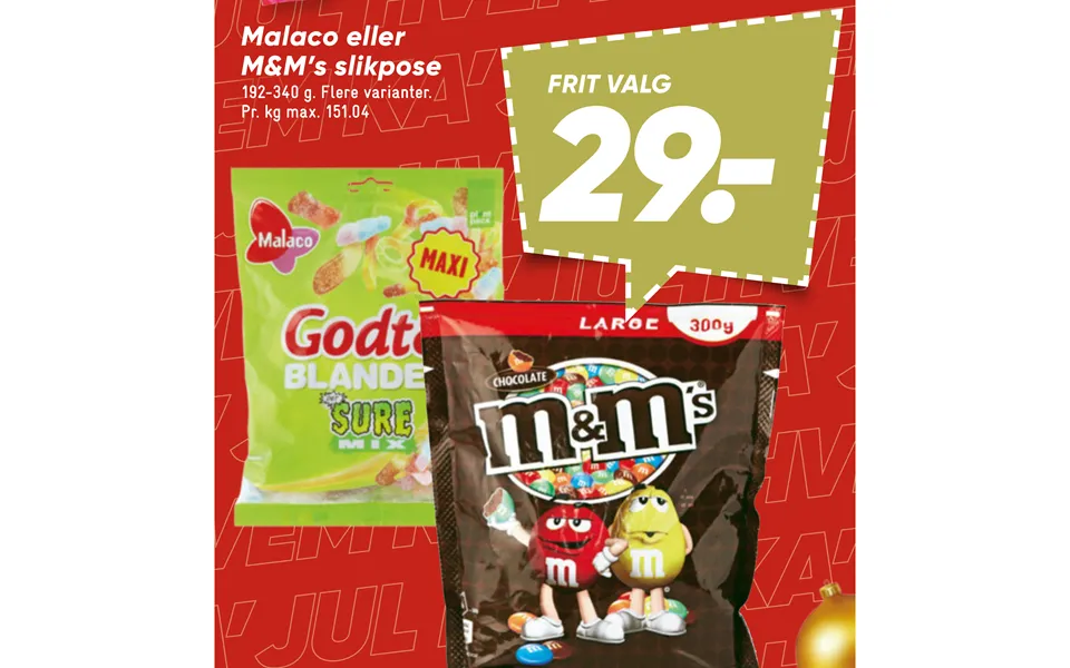 Sweet gifts for New Year 2024 (45) Bilka Malaco eller MMs slikpose 95802803 large
